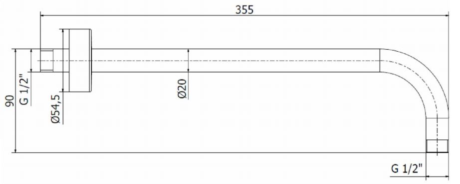 Держатель верхнего душа Genebre Tau-Circle (B65113 18)